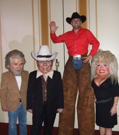celebrity big heads
celebrity look alike lookalike impersonator
kenny rogers look alike impersonator 
jr ewing look alike impersonator
dolly parton look alike impersonator  